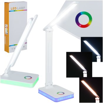 Touch Control LED Desk Lamp with USB Power and Adjustable RGB Backlight