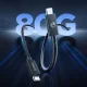 Orico USB4 kabelis USB-C uz USB-C 80Gbps 240W 2m, melns
