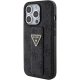 Guess iPhone 15 Pro Max vāciņš Grip Stand 4G Triangle Strass, melns