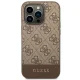 Guess iPhone 14 Pro vāciņš 4G Stripe Collection, brūns