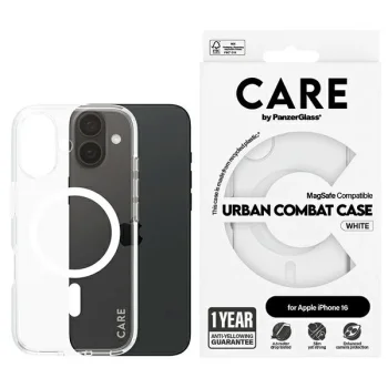 PanzerGlass iPhone 16 vāciņš CARE Flagship Case, balts (MagSafe)