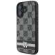 DKNY iPhone 16 vāciņš Checkered Pattern & Printed Stripes, melns