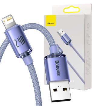 Кабель USB - Lightning Baseus Crystal Shine 2.4A 2м Фиолетовый