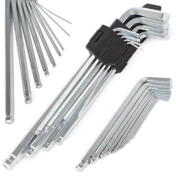 Ball End Hex Key Allen Wrench Set 9 Piece Metric 1.5-10mm