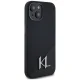 Чехол Karl Lagerfeld Silicone Shadow Metal Initial MagSafe для iPhone 15, черный