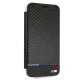 Чехол-книжка BMW Carbon Tricolor Stripe для iPhone XS Max, черный