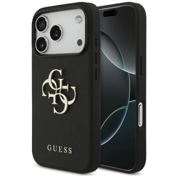 Guess iPhone 17 Pro Case Grained Big 4G & Classic Logo, Black