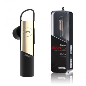 Remax RB-T15 Bluetooth 4.1 Wireless Headset EarPhone, Gold | Bezvadu Brīvroku Ierīce Austiņa Garnitūra