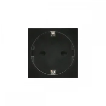 Maclean MCE719B F tipa (Schuko) zemapmetuma kontaktligzda stikla rāmjiem, 250 V / 16 A, melna