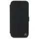 Mercedes iPhone 16 Pro Max Case Leather Wood Imitation, Black