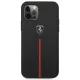 Чехол Ferrari для iPhone 12 Pro Max Off Track Leather Nylon Stripe, черный