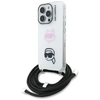 Чехол Karl Lagerfeld IML Crossbody Karl&Choupette для iPhone 16 Pro Max - Белый