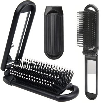 Folding Hair Brush with Mirror, Different colors
