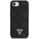 Guess Grained Hot Stamp Peony Triangle Logo MagSafe vāciņš iPhone 16e, Melns