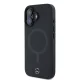 Mercedes iPhone 16 Case Plain Smooth Leather MagSafe, Black