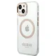 Guess Metal Outline MagSafe vāciņš iPhone 14 Plus - caurspīdīgs/zelta