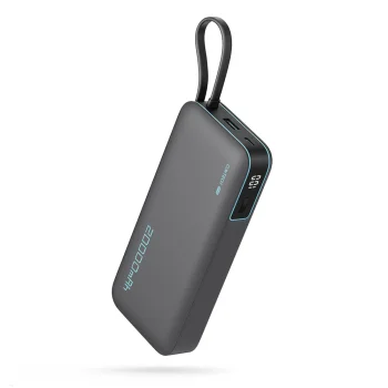 Внешний аккумулятор Cuktech 20000mAh со встроенным кабелем USB-C, серый