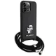 Чехол Karl Lagerfeld для iPhone 15 Pro Max Crossbody Saffiano Metal Pin, черный