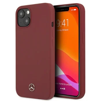 Чехол Mercedes Silicone Line для iPhone 13 mini, Красный
