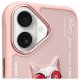 Чехол Nimmy Glasses Cool Cat для iPhone 16, Розовый