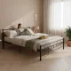 Metāla gulta ar pamatni ModernHome 166x210 cm, melna