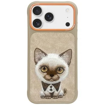 Nimmy iPhone 17 Pro Max vāciņš Big Eyed Pet 2.0 Cat, bēšs