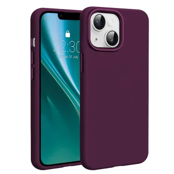 Силиконовый чехол Etteri Silicone Mag для iPhone 15 6.1", бордовый