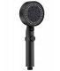 Shower Head, 5 Modes, STOP, Black, without Hose