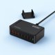 USB uzlādes stacija Wozinsky WSL-440 440W GaN QC3 Melna