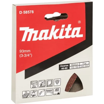 Makita delta slīppapīrs koksnei un metālam K40, 93 mm, 10 gab.
