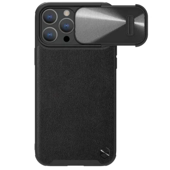 Nillkin iPhone 14 Pro Max Case CamShield Leather S Case, Black