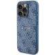 Apple iPhone 15 Pro 6.1\'\' Guess 4G Collection Leather Metal Logo MagSafe Case Cover, Blue