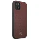 Mercedes iPhone 13 mini vāciņš Leather Stars Pattern, sarkans