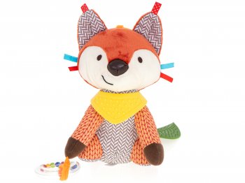 Bērnu Mīkstā Plīša Rotaļlieta Grabulis, Lapsa | Kids Baby Soft Plush Toy Rattle, Fox