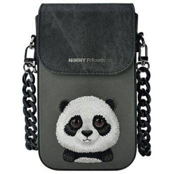 Nimmy Big Eyed Pet 2.0 Panda telefona somiņa, Melna