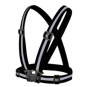 Adjustable reflective harness running bike - black