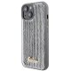 Guess iPhone 15 vāciņš Sequin Script Metal, sudraba