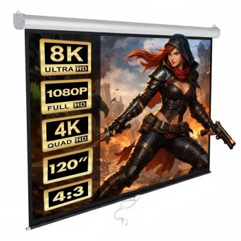 Экран для проектора Maclean MC-591, 120", 4:3, 240x180 см, Белый