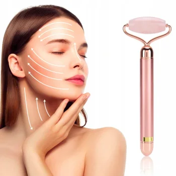 Kvarca Vibro Masažieris Masieris Sejai un Kaklam Energy Beauty Bar | Rose Quartz Face and Neck Vibrating Massager...