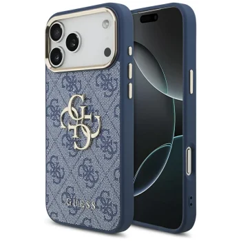 Чехол Guess 4G Big 4G Classic Logo для iPhone 17 Pro Max — синий и золотой
