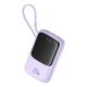 Baseus Qpow Pro+ 10000mAh 22,5W portatīvais akumulators ar iebūvētu USB‑C kabeli un displeju – violets