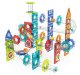 Magnetic tiles marble run 113 piece 3D building blocks STEM toy for kids