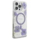 Guess Resin Flowers MagSafe чехол для iPhone 16 Pro Max – фиолетовый