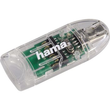 Hama 91092 USB 2.0 Card Reader 8in1 SD/microSD, Transparent