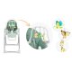 Nukido Belo daudzfunkcionāls barošanas krēsliņš ar galdiņu un rotaļlietu arku, zaļš
