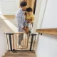 Ecotoys drošības vārtiņi kāpnēm un durvīm, 74-80 cm, koks/metāls