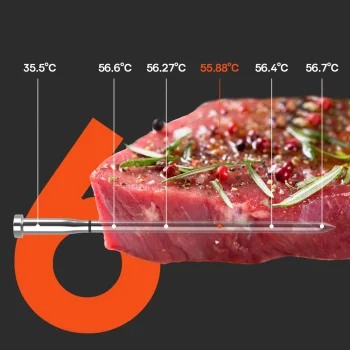 Кухонный термометр Meatmeet S Pro с Bluetooth для гриля и духовки, серый