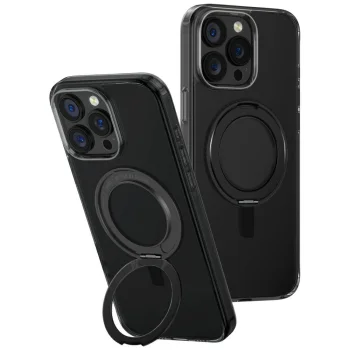 Uniq iPhone 16 Pro Max vāciņš Swivix 360 Rotating Kickstand, melns