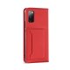 Samsung Galaxy S20 FE / S20 Lite Liquid Silicone Touch Wallet Leather Case Cover, Red | Telefona Vāciņš Maciņš...