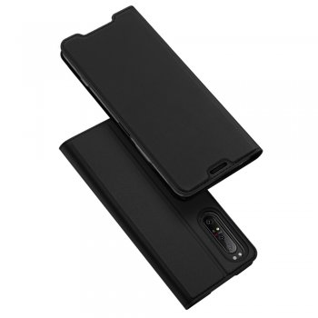 Sony Xperia 1 II DUX DUCIS Leather Cover Case, Black | Telefona Maciņš Vāciņš Apvalks Grāmatiņa